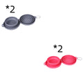 Rubber Foldable Double Bowl Pet Feeding Bowl Pets Supplies Dog Cat Bowls