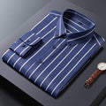 Business Casual Slim-fitting Striped Printed Shirt Men