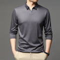 Men’s Casual Cotton Long-Sleeve Shirt – Classic Solid Color, Comfortable Lapel Design