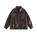 Vintage Leather Jacket for Men – American Casual Loose Fit