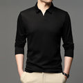 Men’s Casual Cotton Long-Sleeve Shirt – Classic Solid Color, Comfortable Lapel Design