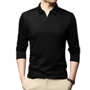 Men’s Casual Cotton Long-Sleeve Shirt – Classic Solid Color, Comfortable Lapel Design